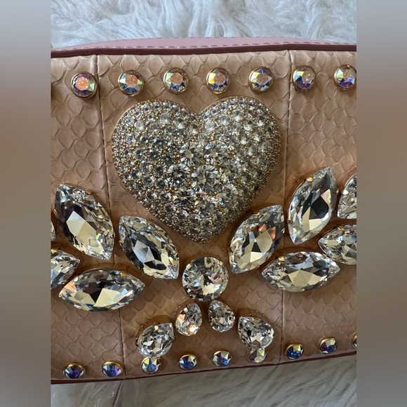 MCM SOARING HEART SWAROVZKI CAMERA BAG  in SNAKESKIN - Picture 6 of 16